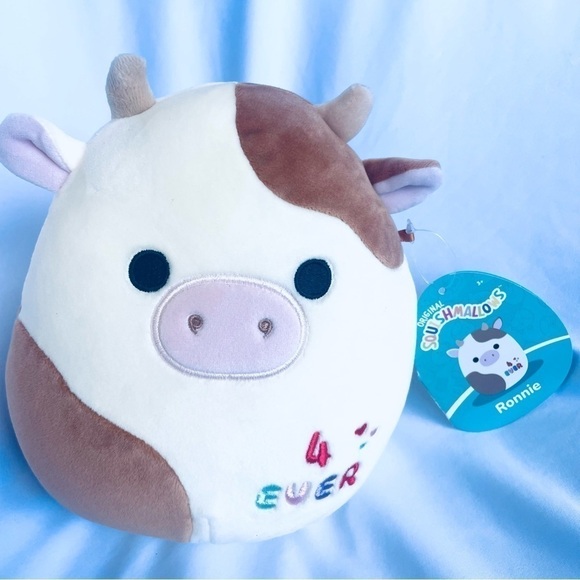 NWT 7" Squishmallow Ronnie the Cow Plush - Brown & White, Best Friends Squad - Picture 2 of 5